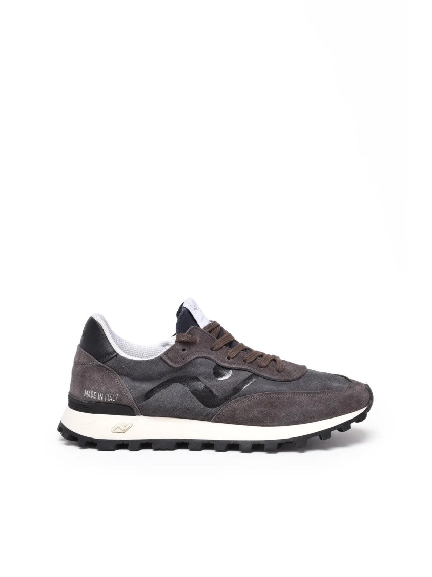 No Map Society Grey Suede-Blend Suede Sneakers