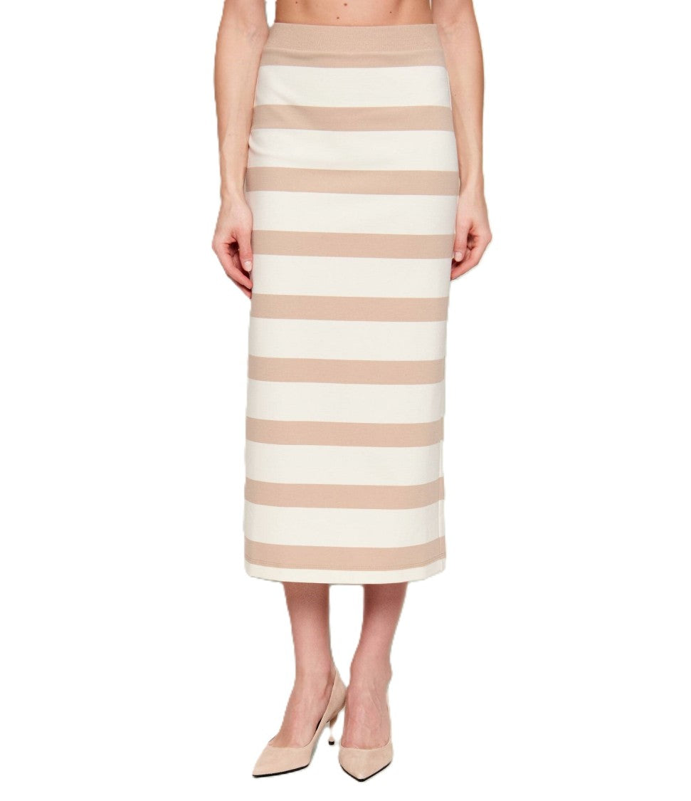 Max Mara Midi-Length Striped Skirt With High Waist