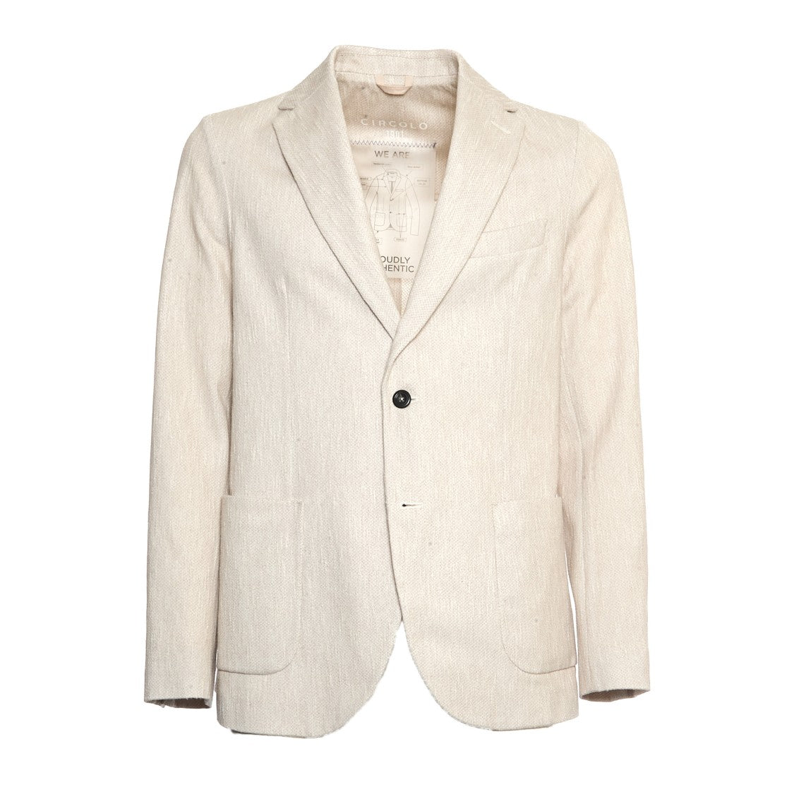 Circolo 1901 Stone Single-Breasted Blazer With Classic Two-Button Design