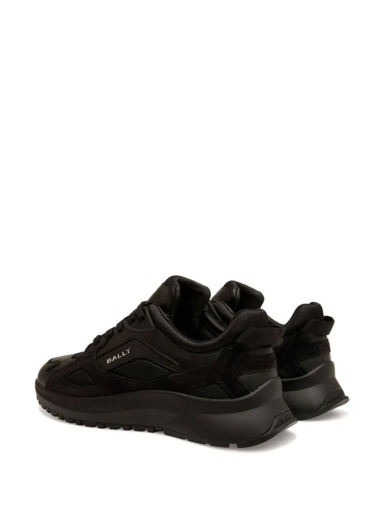 Bally Black Low-Profile Suede Mesh Leather Sneakers