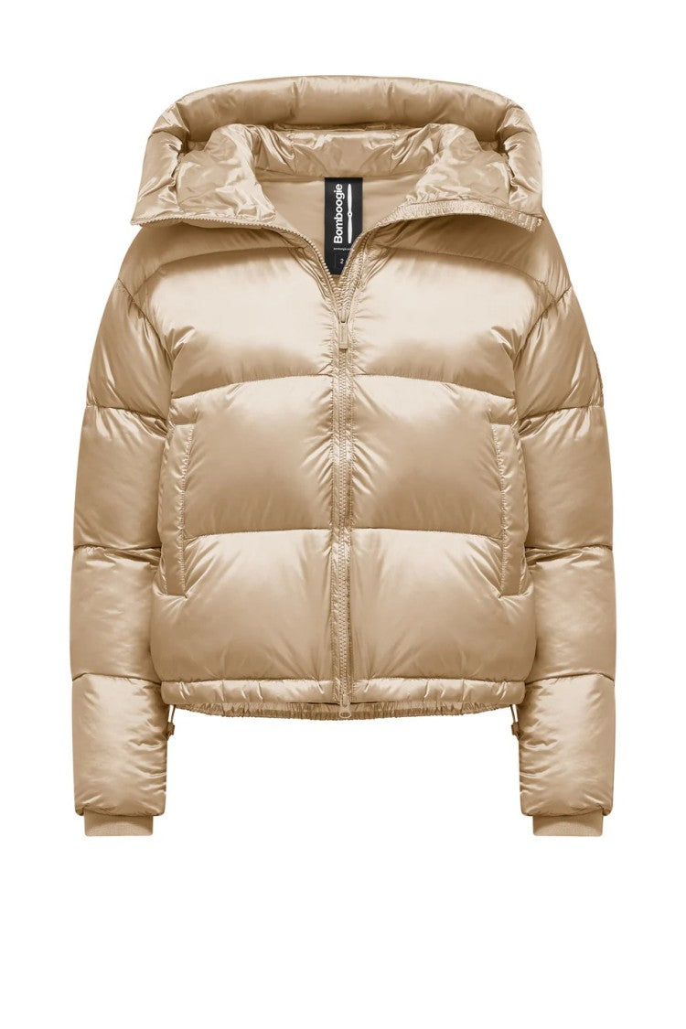 Bomboogie Cropped Down Jacket With Fixed Hood