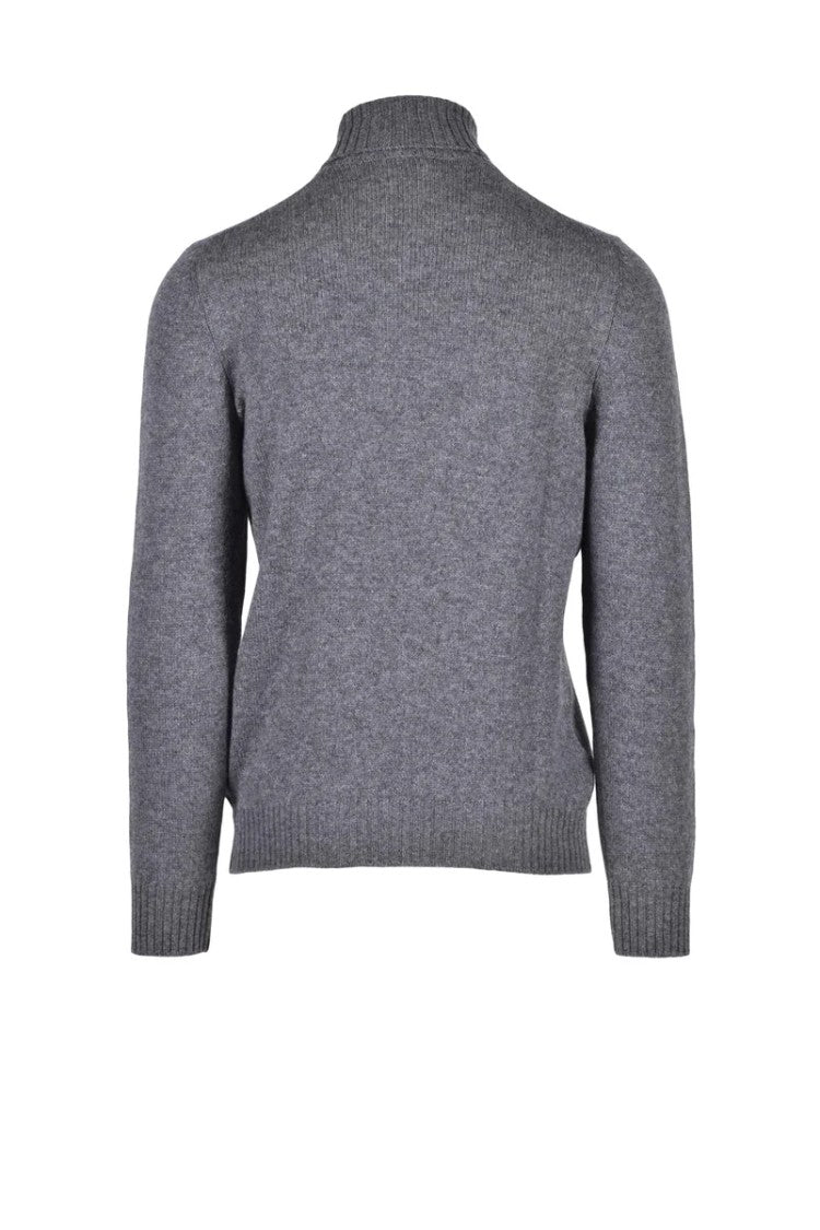 Vengera Grey High-Neck Virgin Wool Sweater