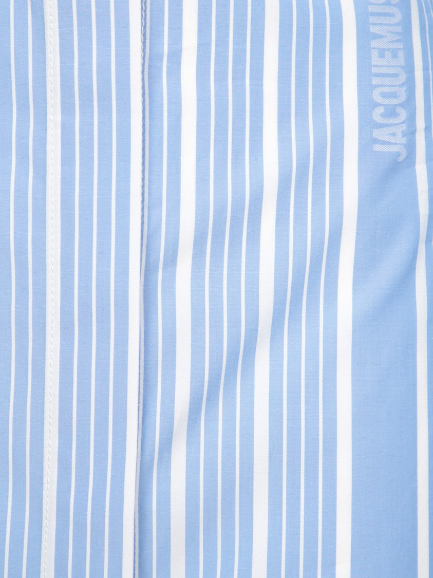 Jacquemus Tailored Mini Dress With Collar And Belted Waist Detail