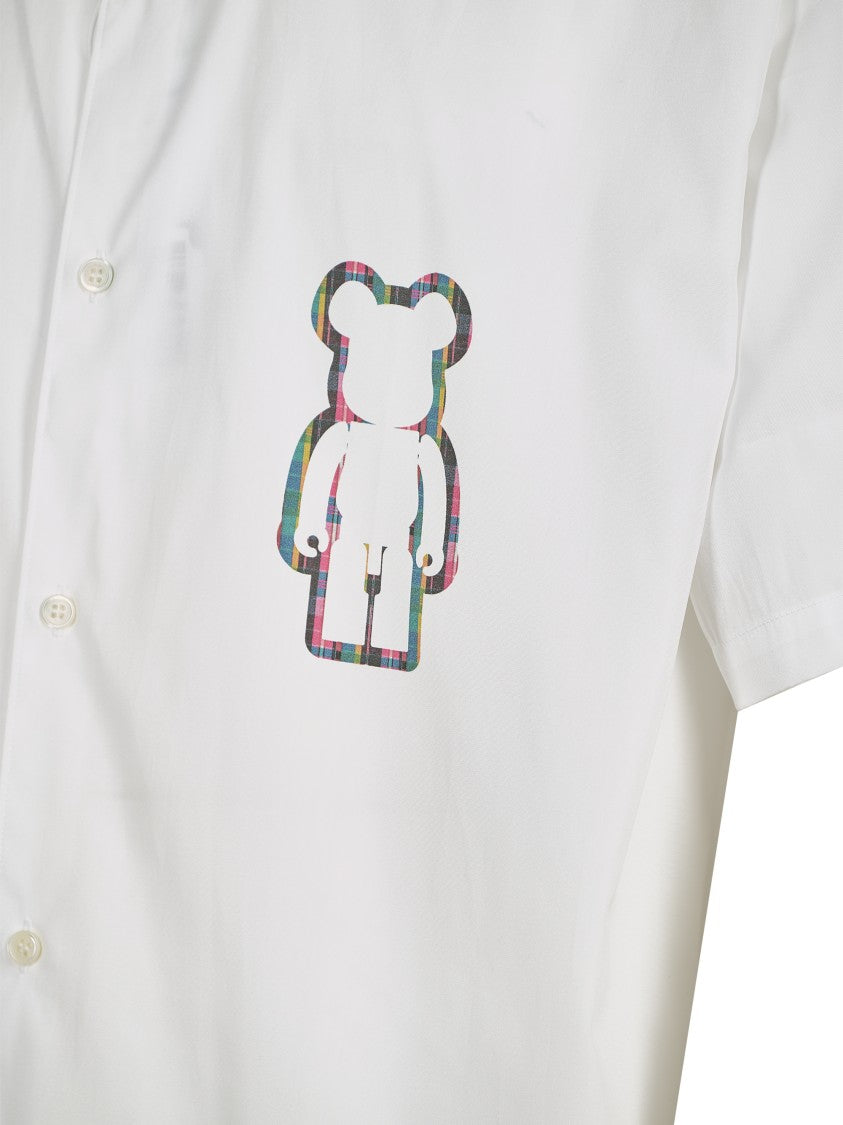 Comme Des Garçons Short-Sleeved Button-Down Shirt With Bear Graphic