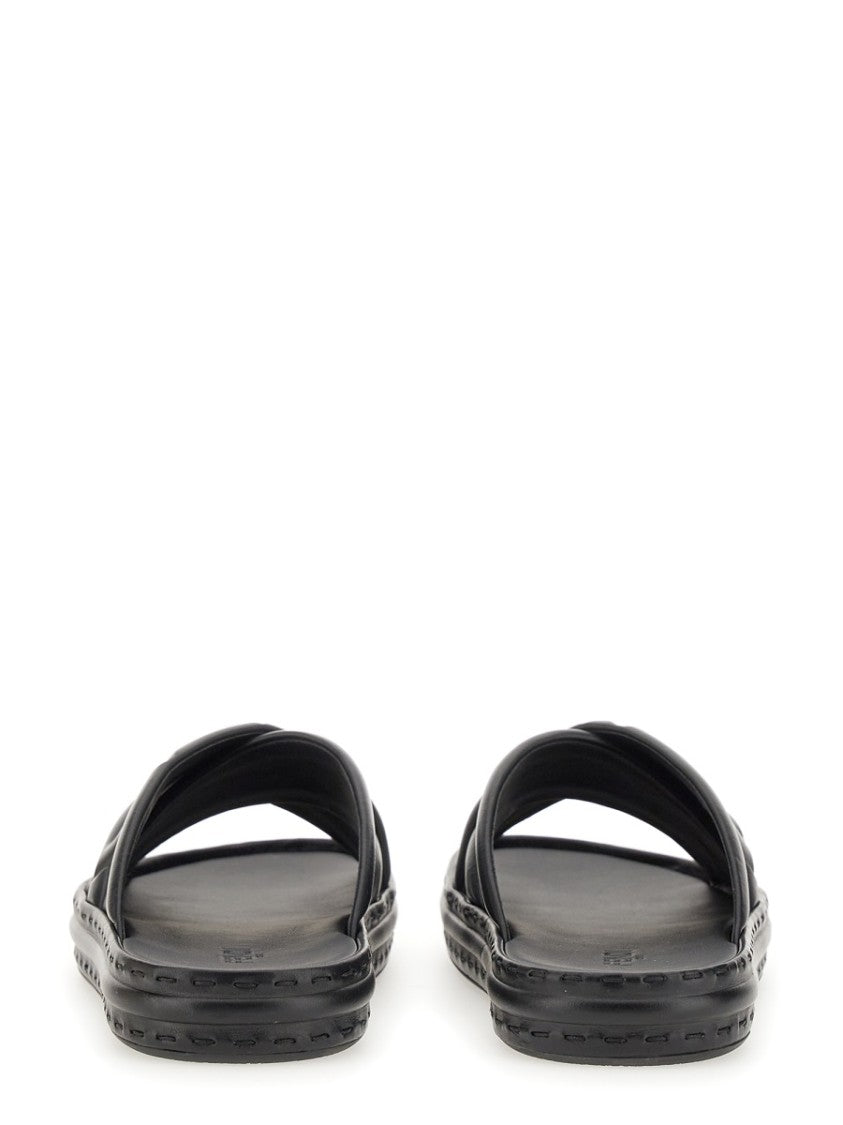 Fendi Black Leather Sandal