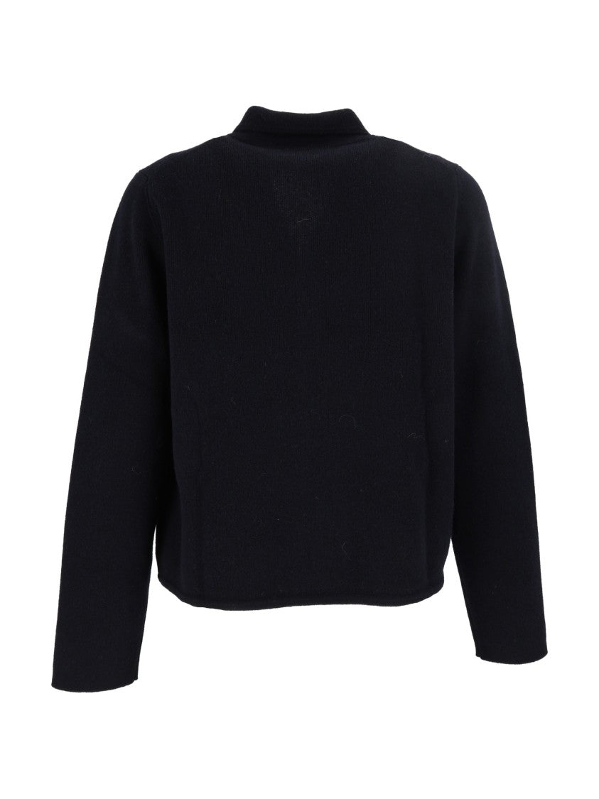 Allude Black Cropped Button Jacket