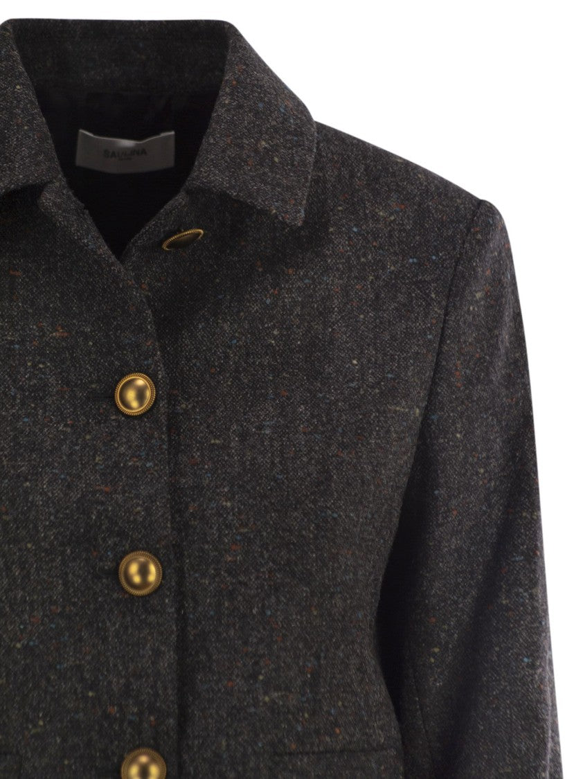 Saulina Aria - Shirt-Style Jacket In Wool And Cashmere
