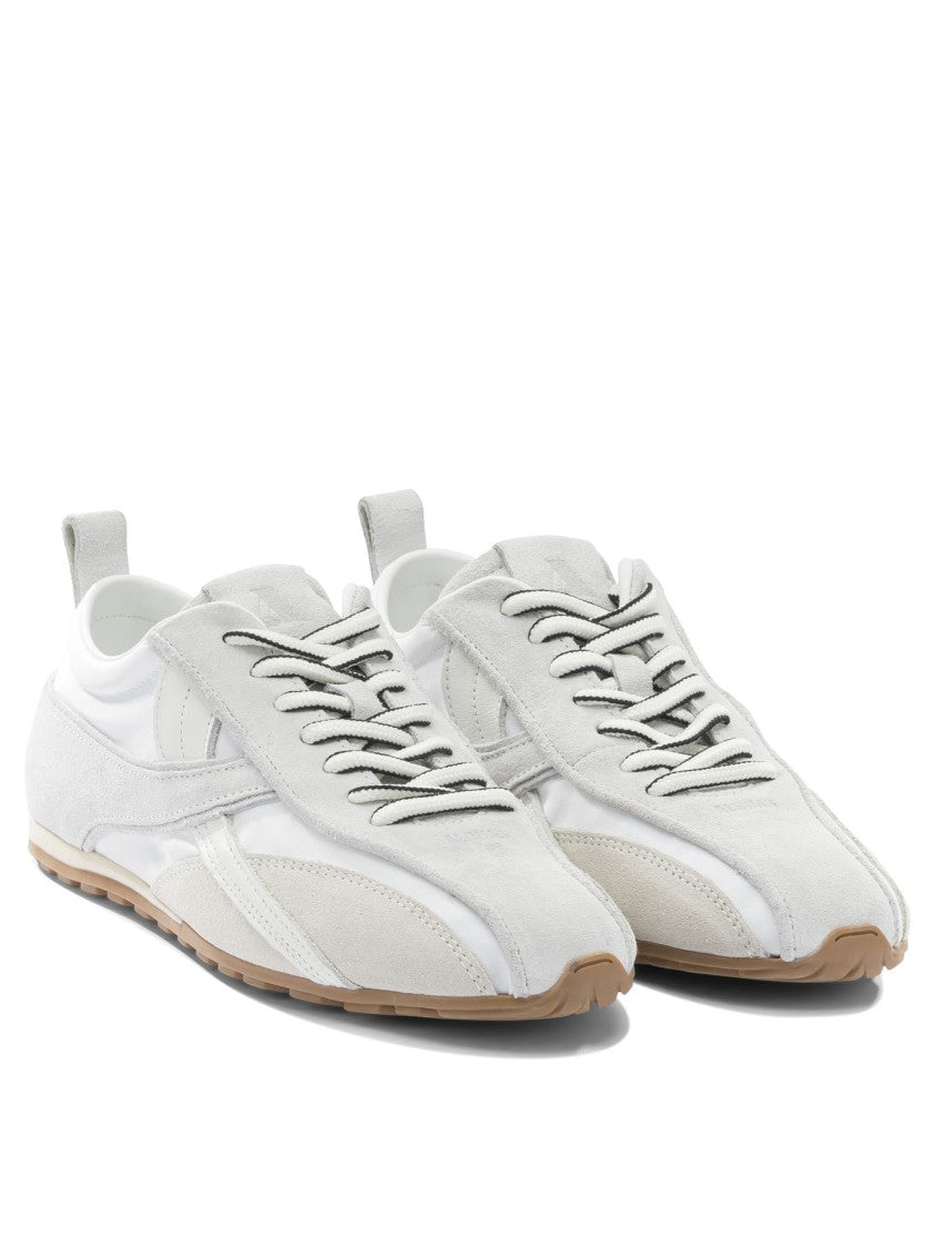Alohas Multi-Layered White Sneakers With Rounded Toe