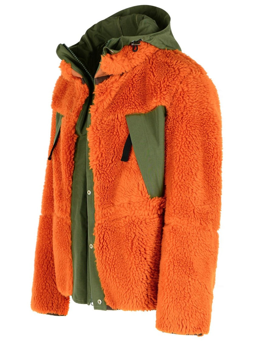 Sacai 'Sherling' Orange Wool Blend Jacket