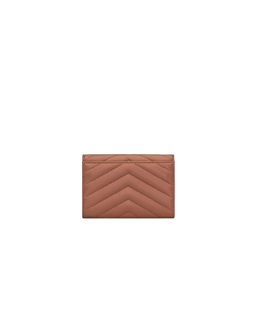 Saint Laurent Chevron Quilted Lambskin Leather Wallet