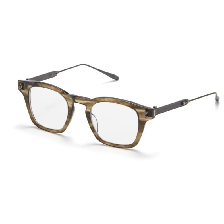 Akoni Wise Rectangular Tortoiseshell Optical Glasses With Metallic Temples
