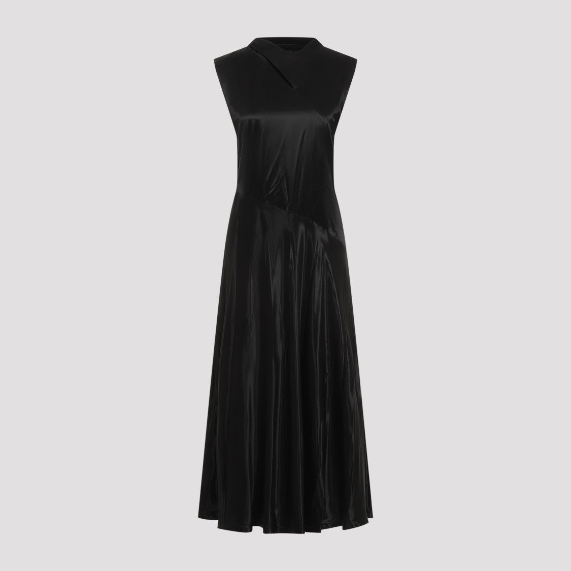 Jil Sander Cupro Maxi Dress With Neckline And Flowing Silhouette