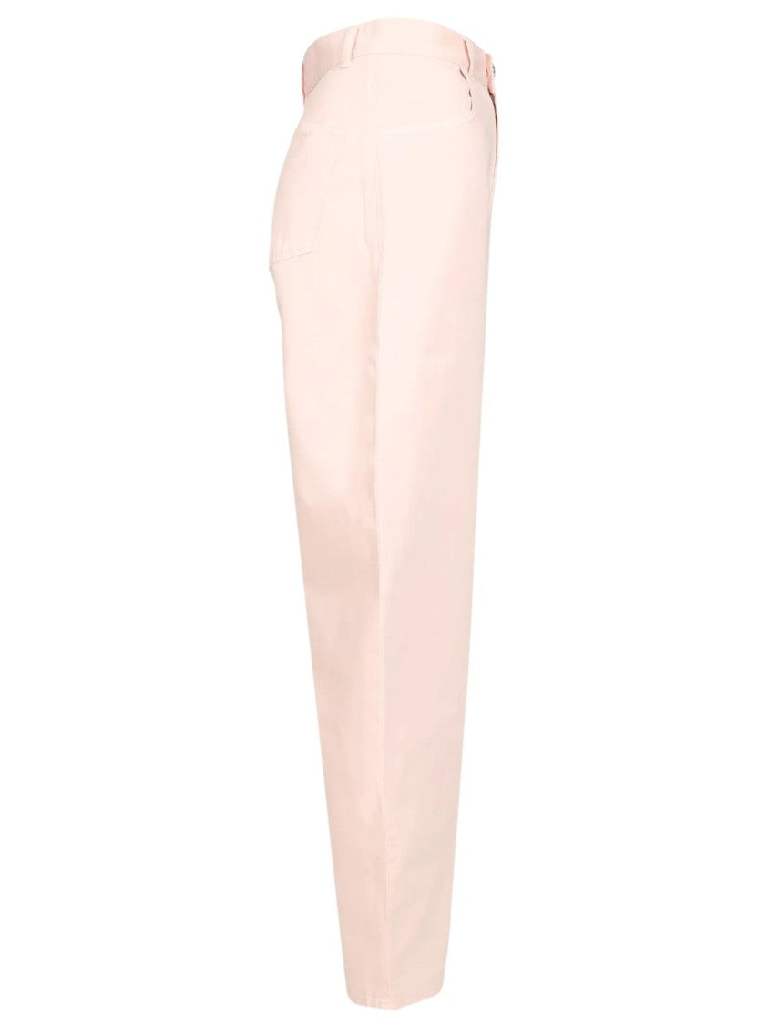 Alaïa Pink Cotton Round Denim High-Waisted Jeans