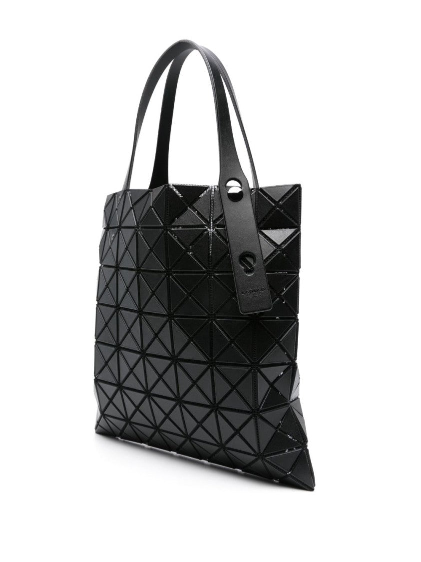 Bao Bao Issey Miyake Black Glossy Geometric Structured Shoulder Bag