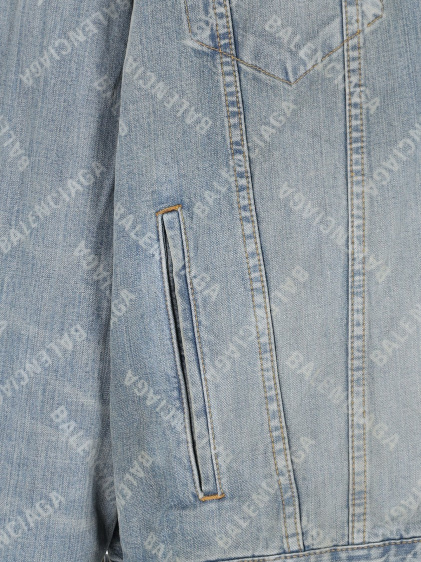Balenciaga "Bal Diagonal" Denim Jacket – Light Blue