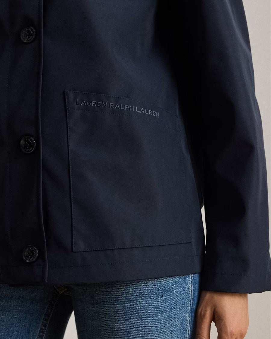 Lauren Ralph Lauren Navy Blue Bonded Rain Unlined Coat