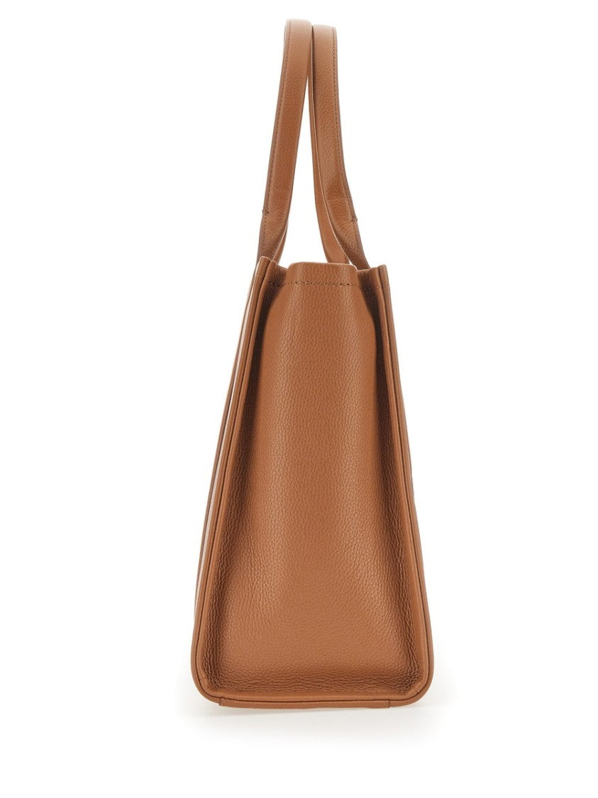 Marc Jacobs Large Black Textured Leather Logo Tote Bag