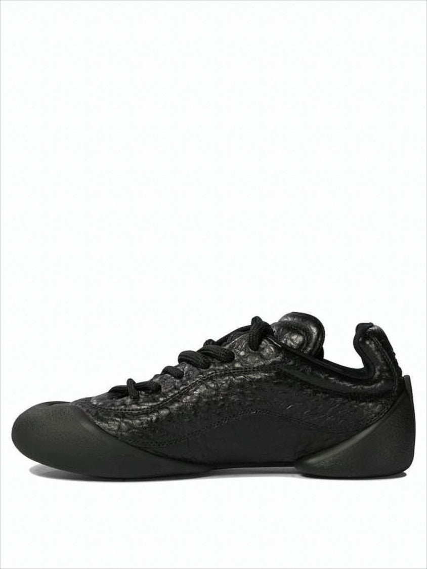 Alexander Mcqueen Textured Lambskin Leather Sneakers With Rounded Toe