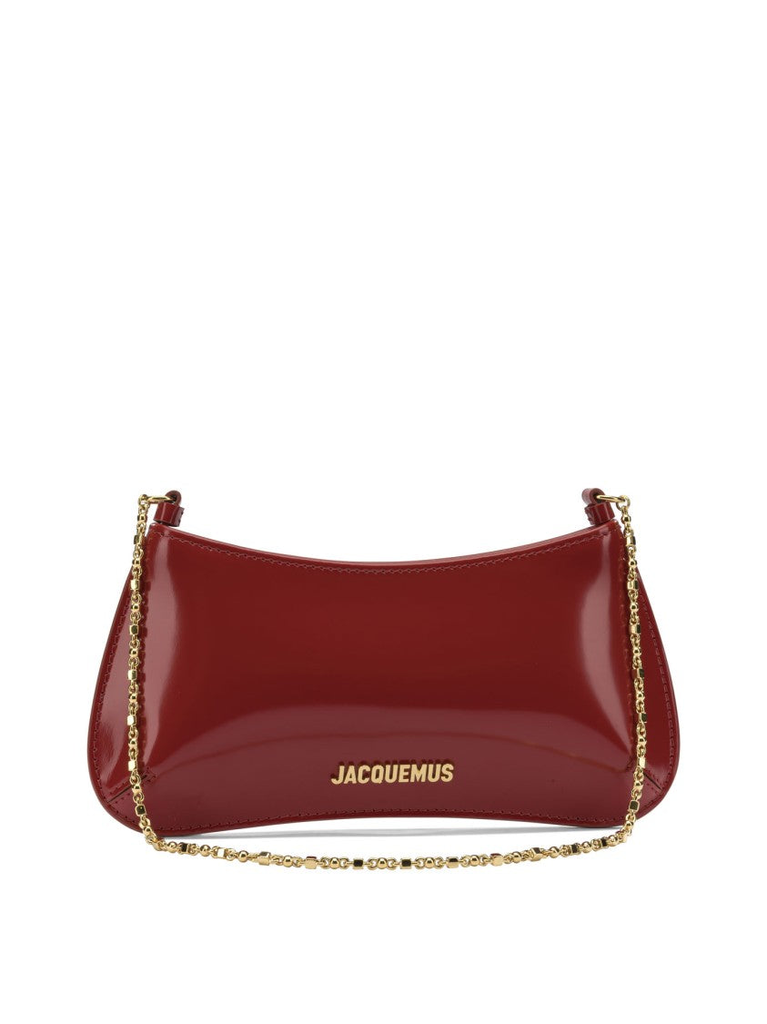 Jacquemus Leather Shoulder Bag With Gold Chain Strap