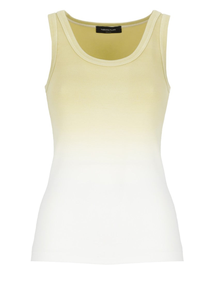 Fabiana Filippi Sleeveless Cotton Top With Degradé Effect