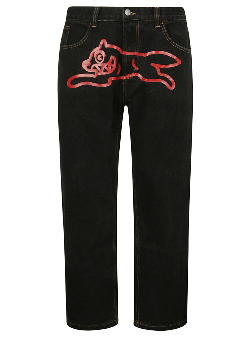 Icecream Black Jeans With Print