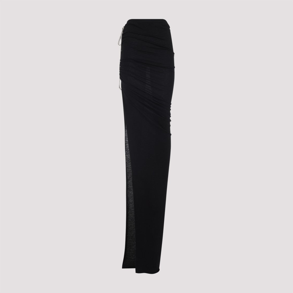 Rick Owens Flowing Maxi Skirt With Sheer Panel And High Waist