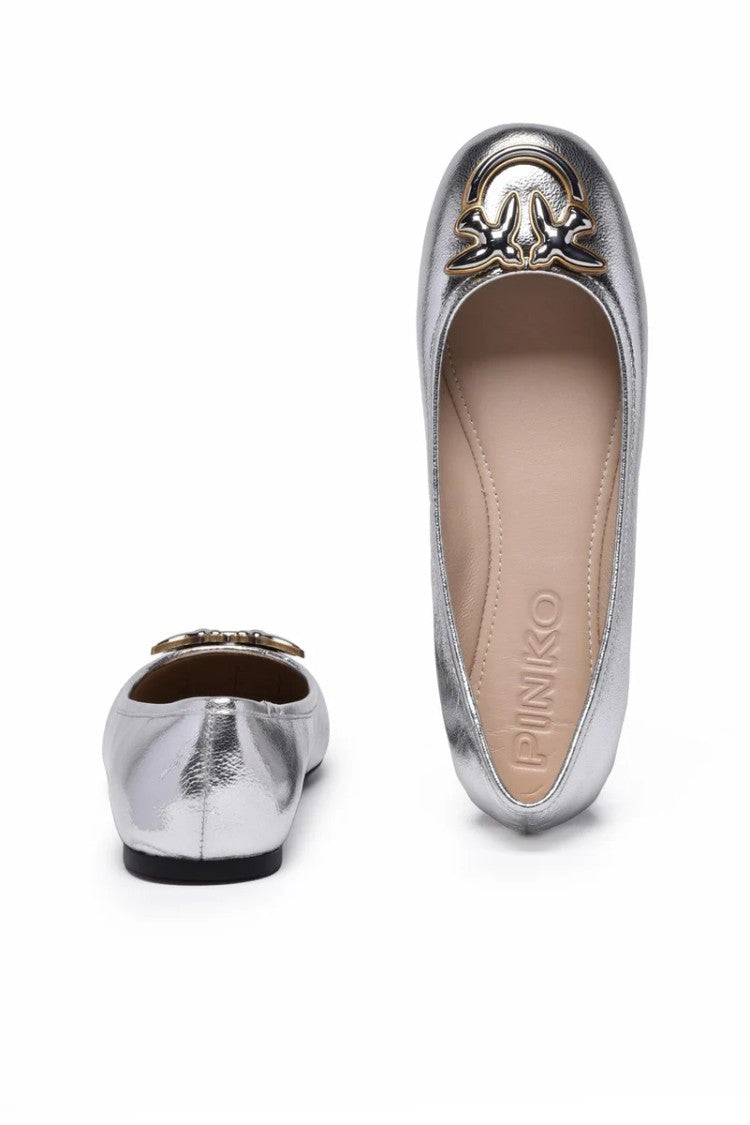 Pinko Leather Ballerinas - Gold
