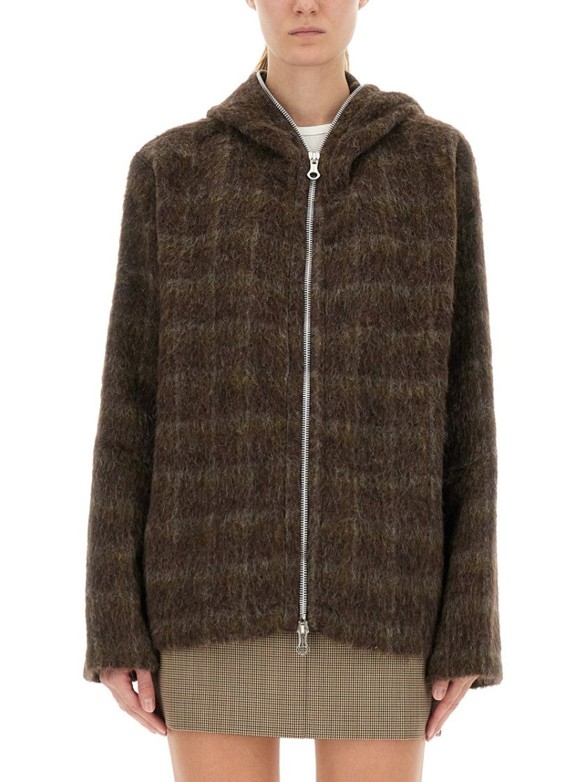 Our Legacy Checkered Texture Hooded Zipper Jacket