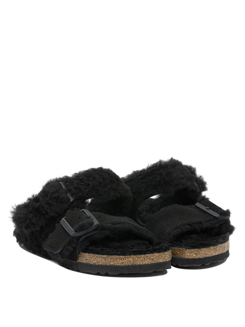 Birkenstock Shearling Suede Sandals