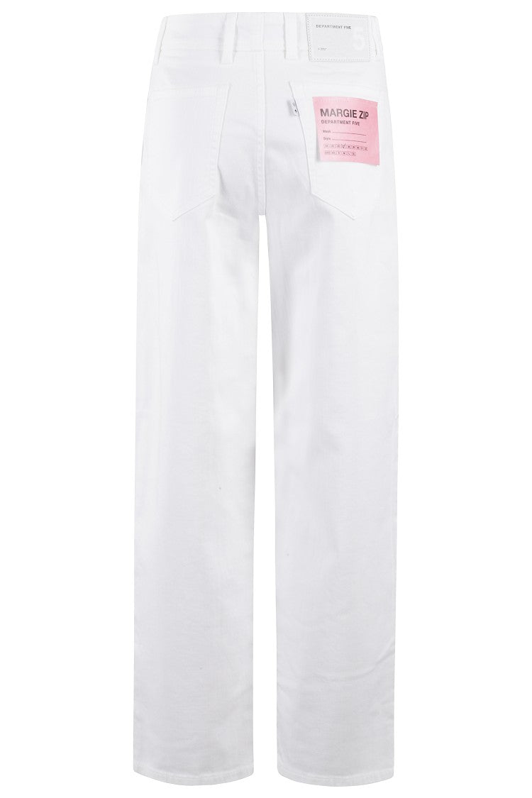 Department Five Carrot-Leg White Jeans With Five-Pocket Design