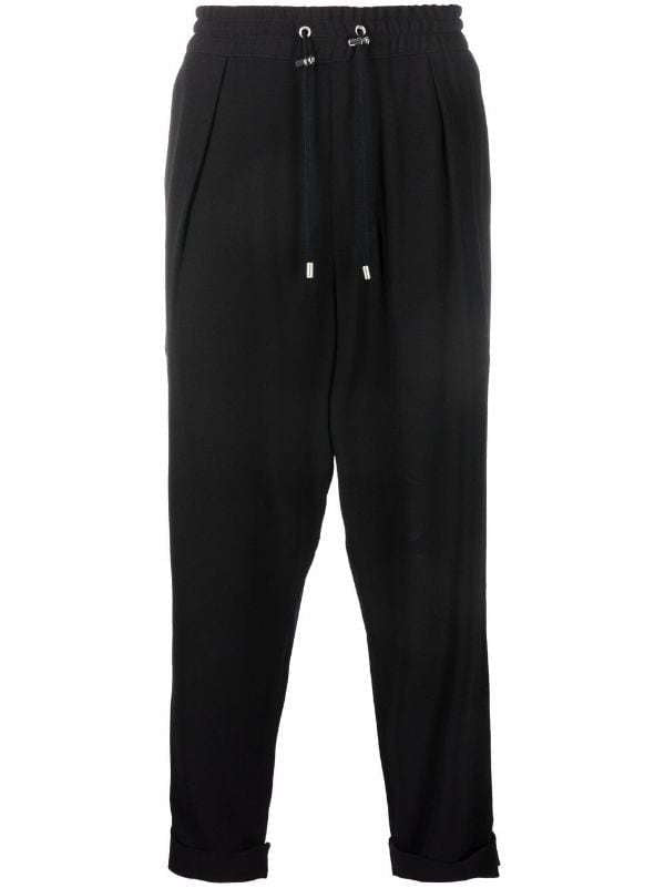 Balmain Slouchy Crepe Tapered-Leg Track Pants