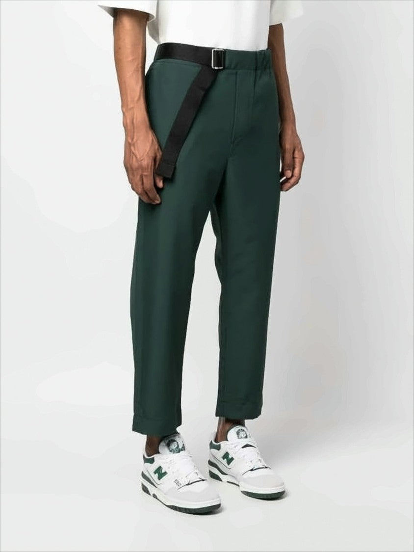 Oamc Cropped Straight-Leg Pants With Integrated Belt