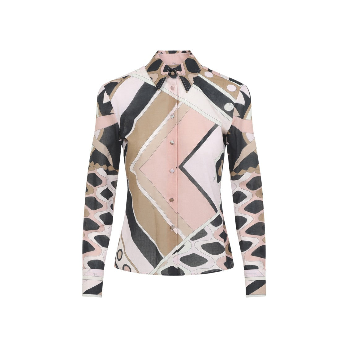 Pucci Multicolour Cotton Shirt With Geometric Pattern