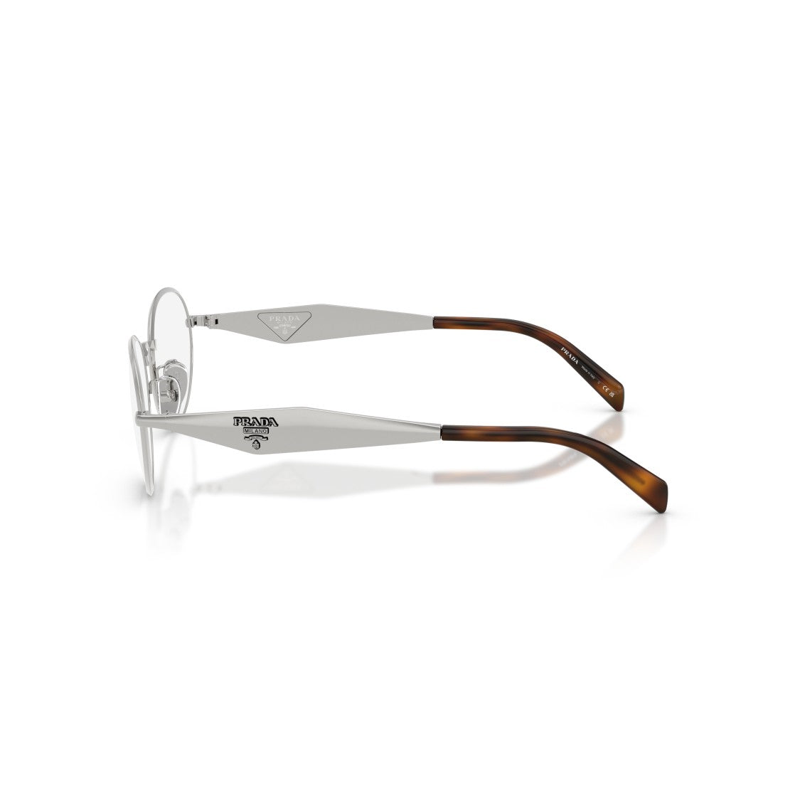 Prada 0Pr D53vd Oval Silver Metal Frame Eyeglasses