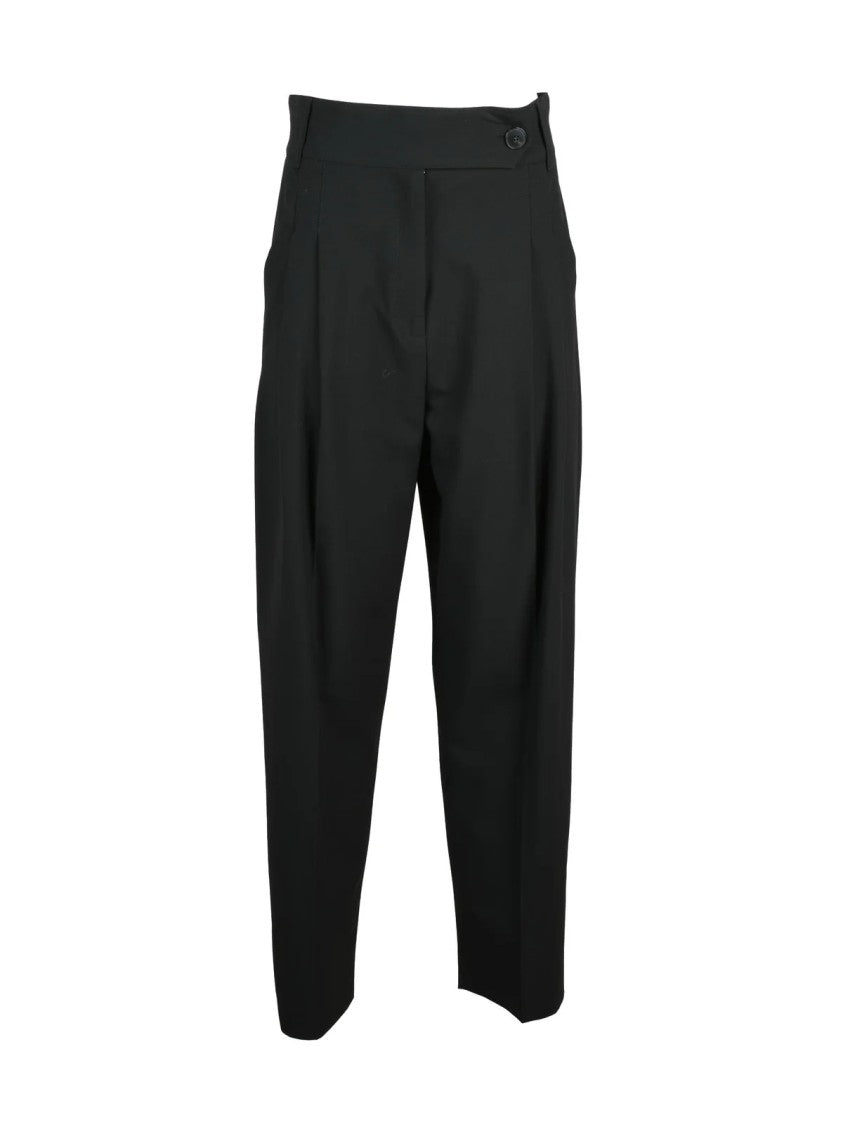 Marella High-Waisted Trousers With Pleated Detail And Tapered Leg