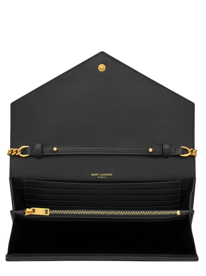 Saint Laurent "Cassandre" Clutch Bag With Chain