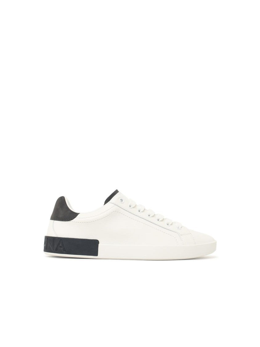 Dolce & Gabbana 'Portofino Custom M' White Leather Sneakers