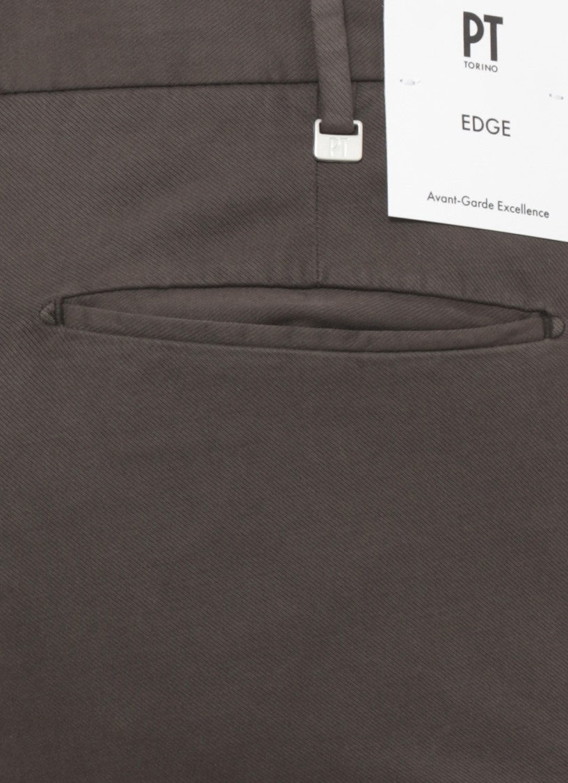 Pt Torino Brown Tailored Cotton Straight-Leg Pants