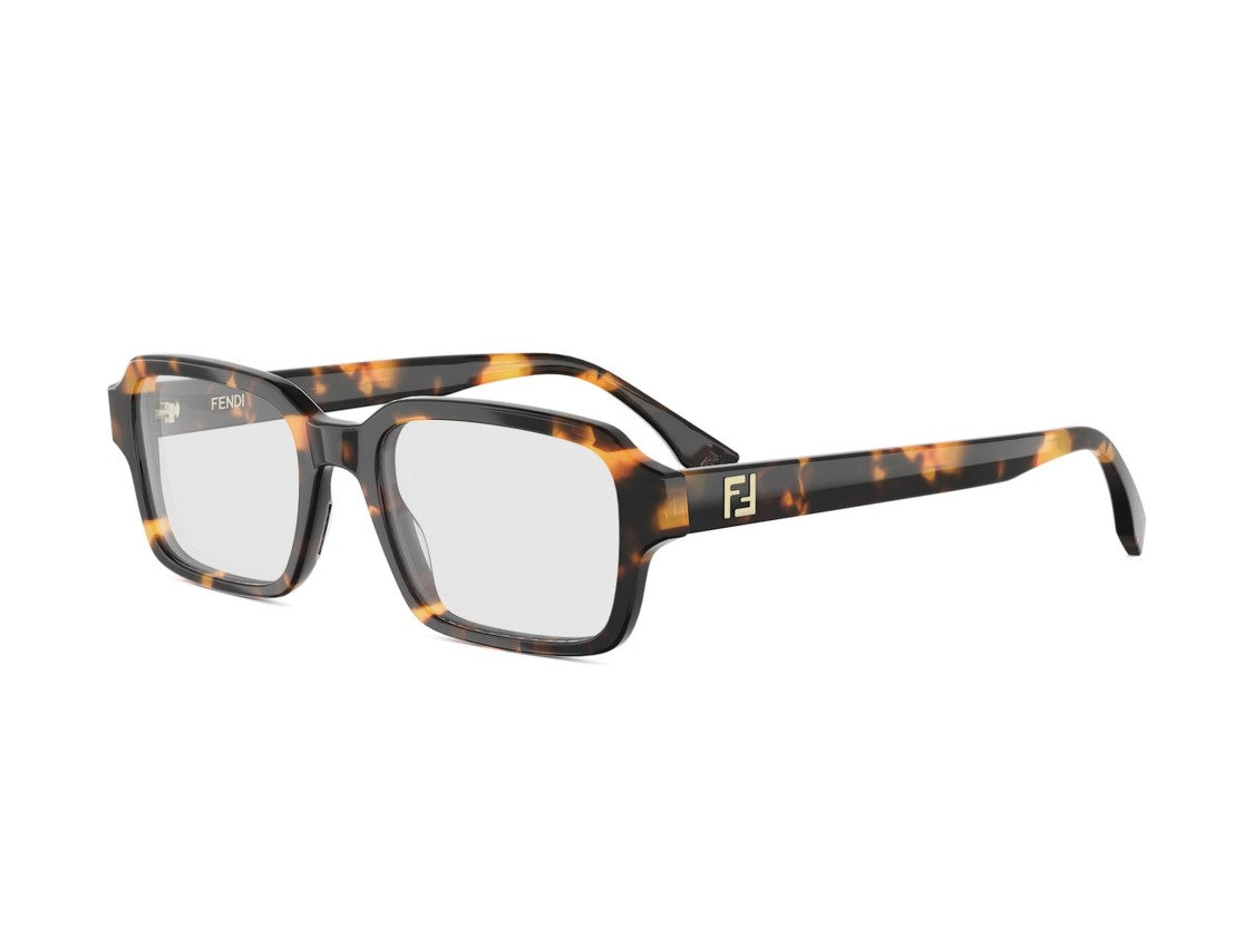 Fendi Fe50139i Oversized Square Tortoiseshell Eyeglasses
