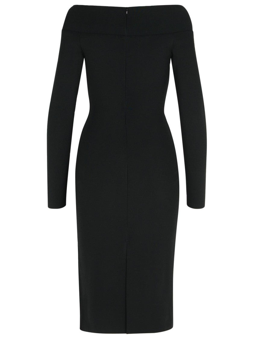 Stella Mccartney Viscose Blend Midi Dress With Exposed Shoulders