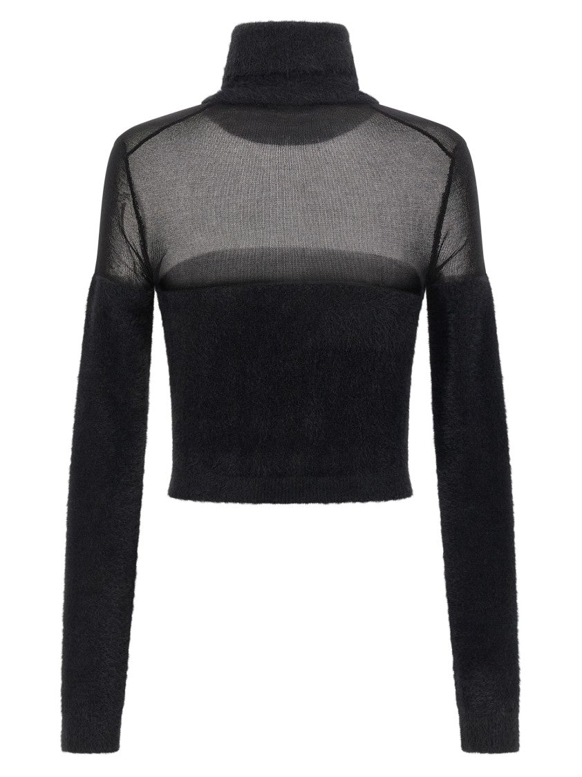 Elisabetta Franchi Brushed Insert Turtleneck Sweater