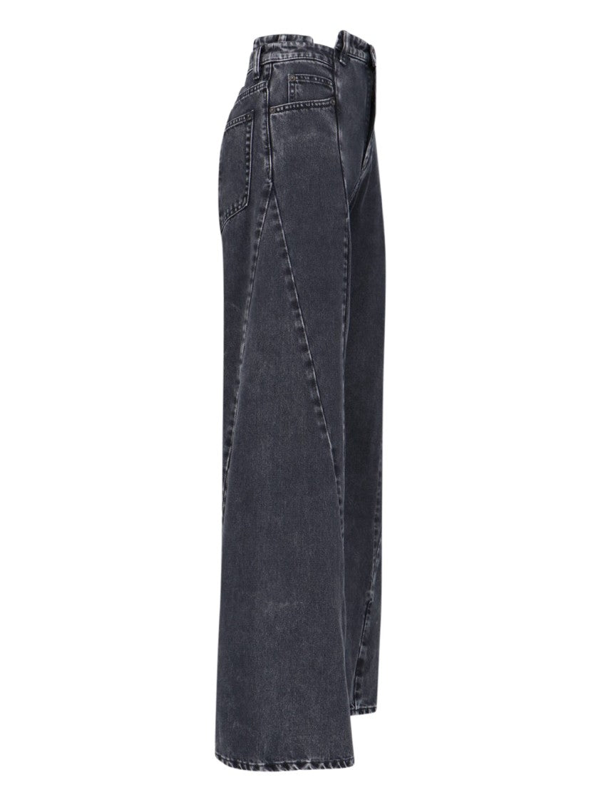 Maison Margiela "Décortiqué" Palazzo Jeans, In Black Denim