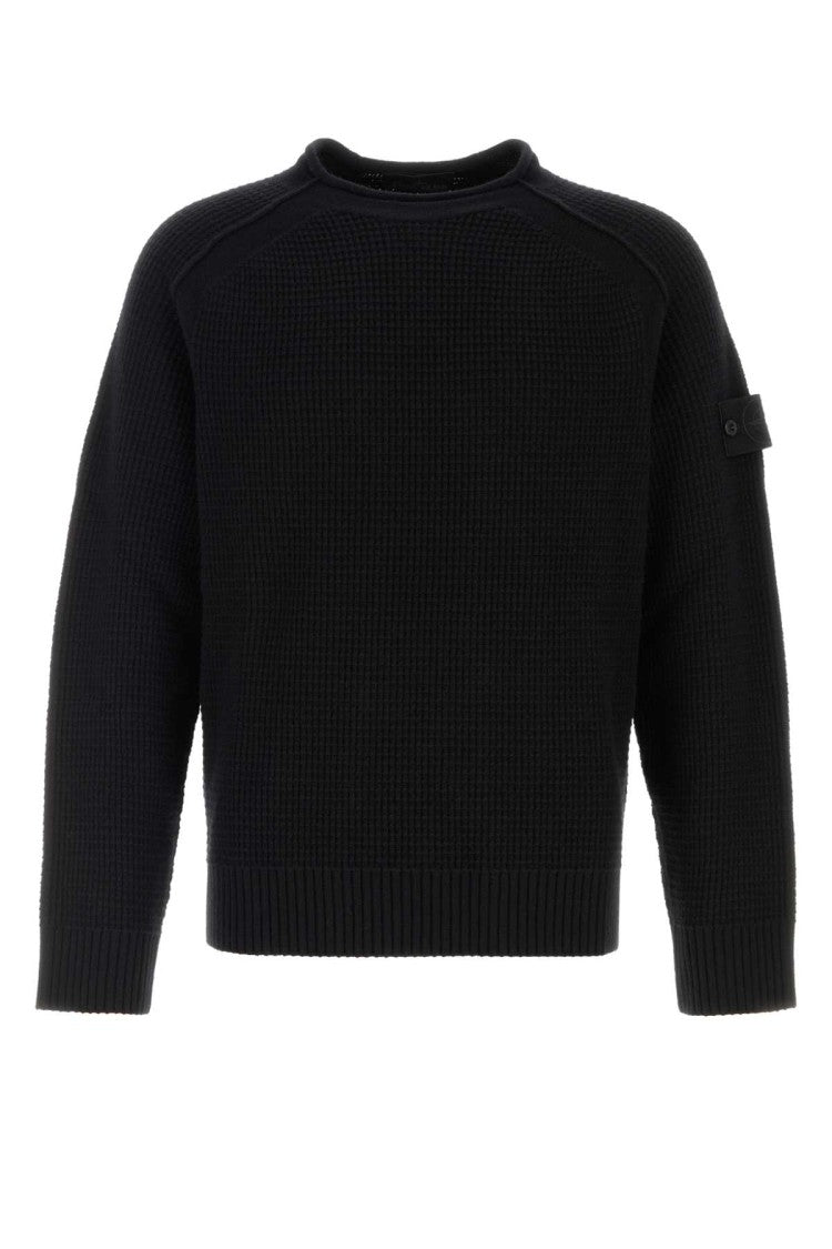 Stone Island Black Wool Sweater