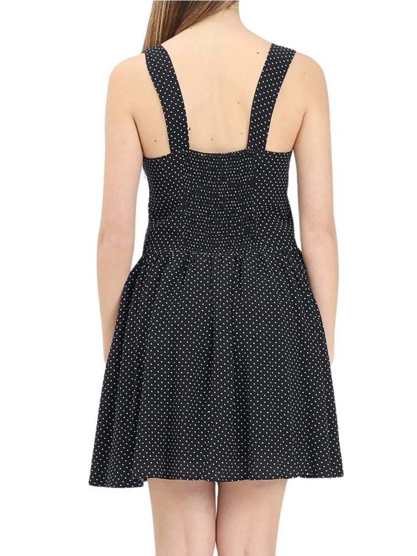 Mar De Margaritas Black Viscose Pinafore Dress
