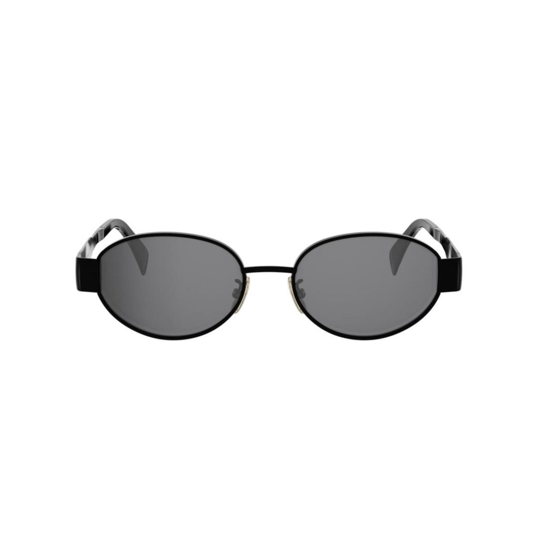 Celine Cl40235u Oval-Frame Black Metal Sunglasses