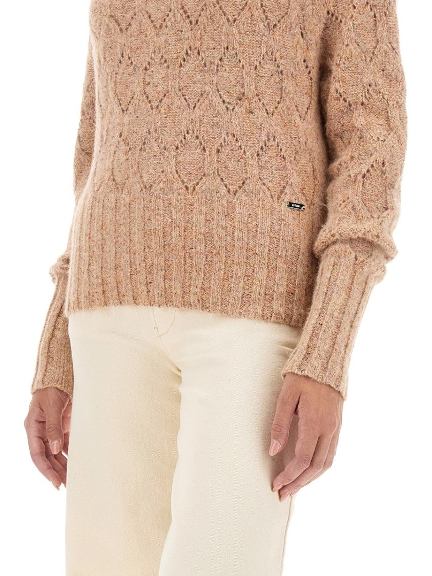 Kiton Textured Turtleneck Sweater With Ribbed Hem