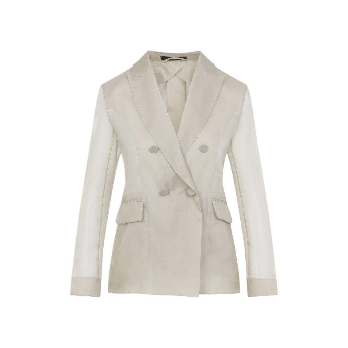 Max Mara Double-Breasted Silk Blazer With Peak Lapels