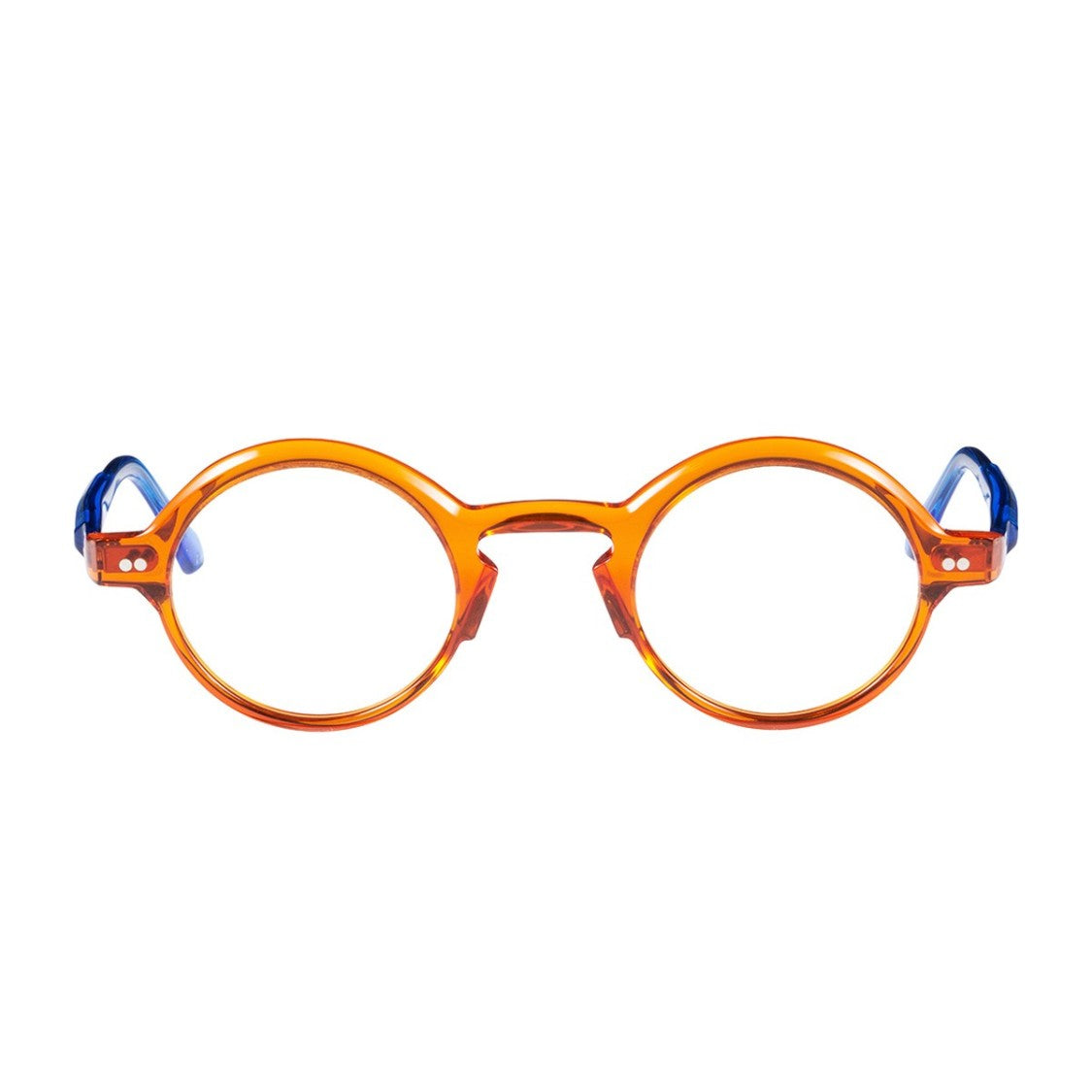 Matttew Dark Orange Murano Acetate Round Sunglasses