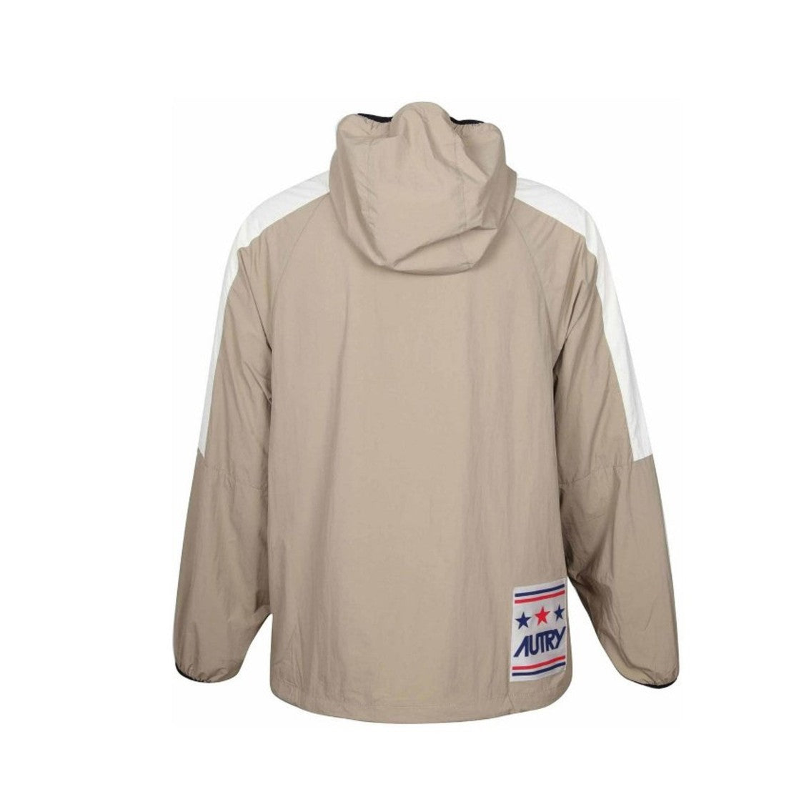 Autry Beige Nylon Windbreaker Jacket With Adjustable Drawstring Hem