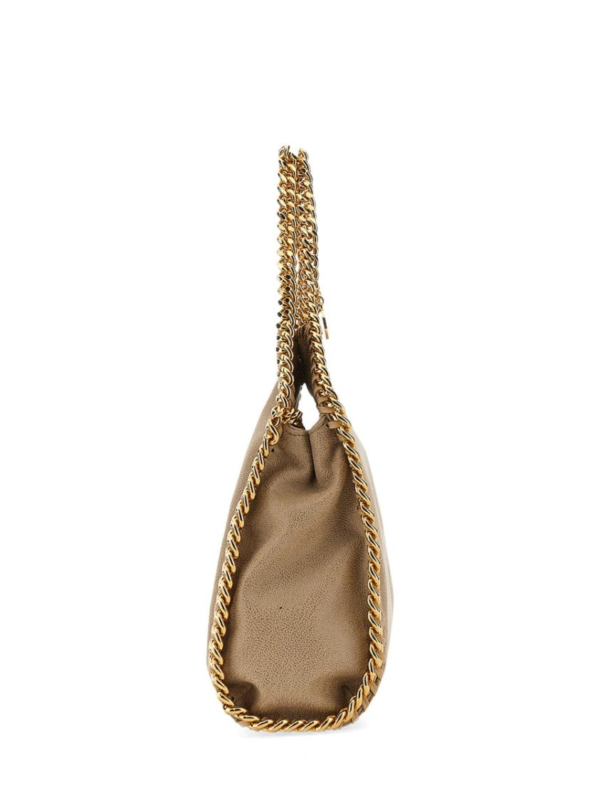 Stella Mccartney Gold Chain Trim Suede-Like Shoulder Bag